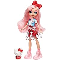 Sanrio Hello Kitty Figure & Éclair Doll (~10-in) wearing Fashions and Accessories, Long Pink Hair and Trendy Outfit, Great Gift for Kids Ages 3Y+