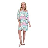 Stella Parker Women's 3/4 Sleeve Yoke Neck UPF Dress