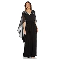 Adrianna Papell Women's Beaded Jersey and Chiffon Gown