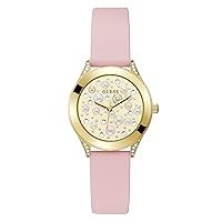 Guess Women's Analogue Digital Automatic Watch with Strap S0372036, pink, stripes