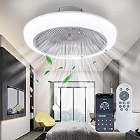 Bladeless Ceiling Fan,Reversible Ceiling Fan with Lights Remote Control,18