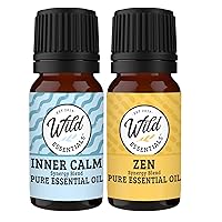 Wild Essentials Inner Calm and Zen 100% Pure Essential Oil Blend Combo Pack, Two 10 ml Bottles, Therapeutic Grade All Natural Aromatherapy, Great for Relaxation, Meditation and Stress, Made in the USA