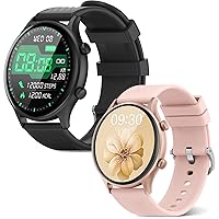 Blood Pressure Watches, Pink Smart Watch Bundle with Black Smartwatch