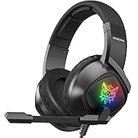 Camouflage Seven Color lamp Headset, 3.5mm PS4 Cable Game Headset, Stereo Surround Sound Game Headset, Microphone with Noise Cancellation and Online Control Headset Black