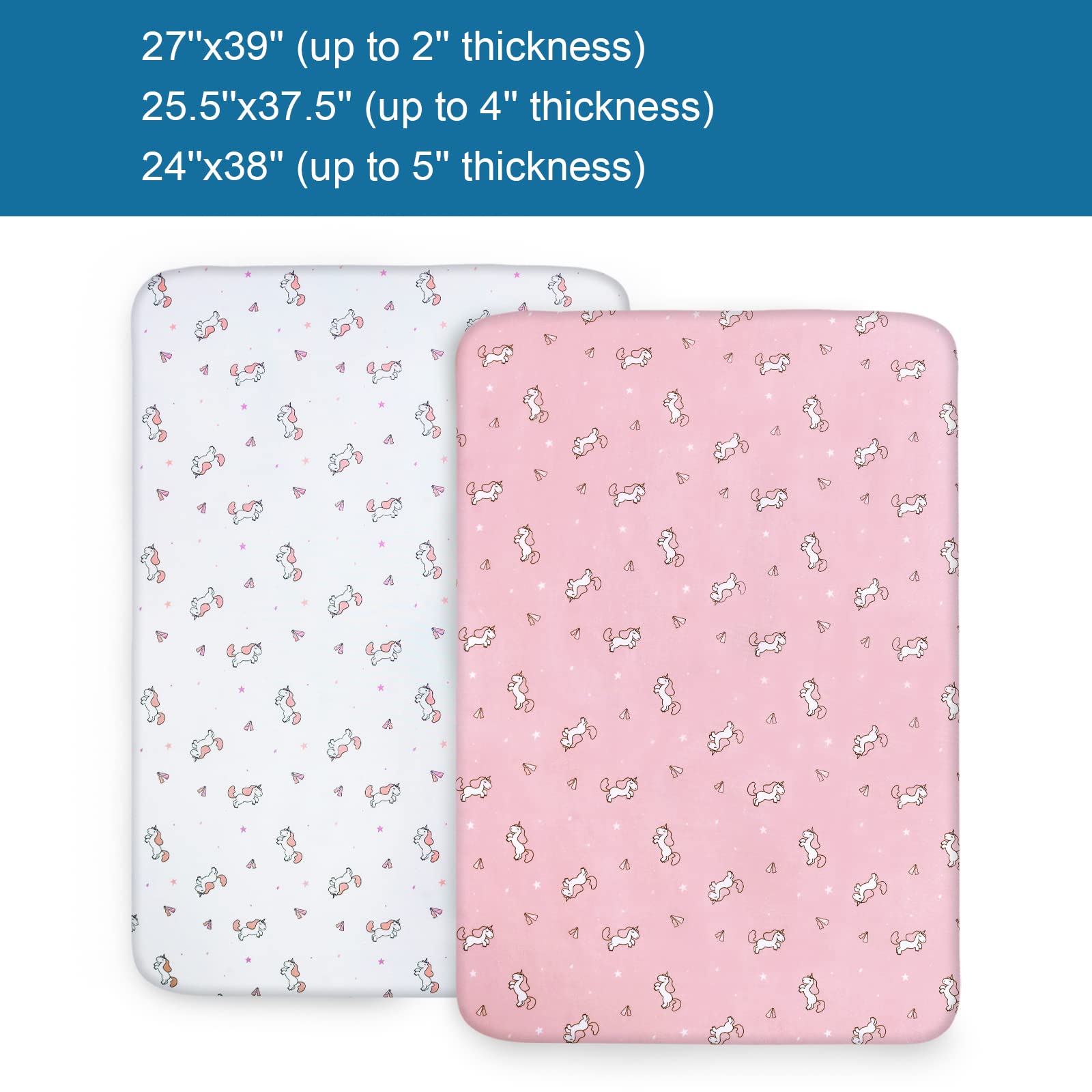 Pack and Play Sheets, Pack n Play Sheets | Mini Crib Sheets 2-Pack, Ultra Soft Pack n Play Mattresses Sheets Compatible with Graco Pack n Play, Soft and Breathable Material, Pink