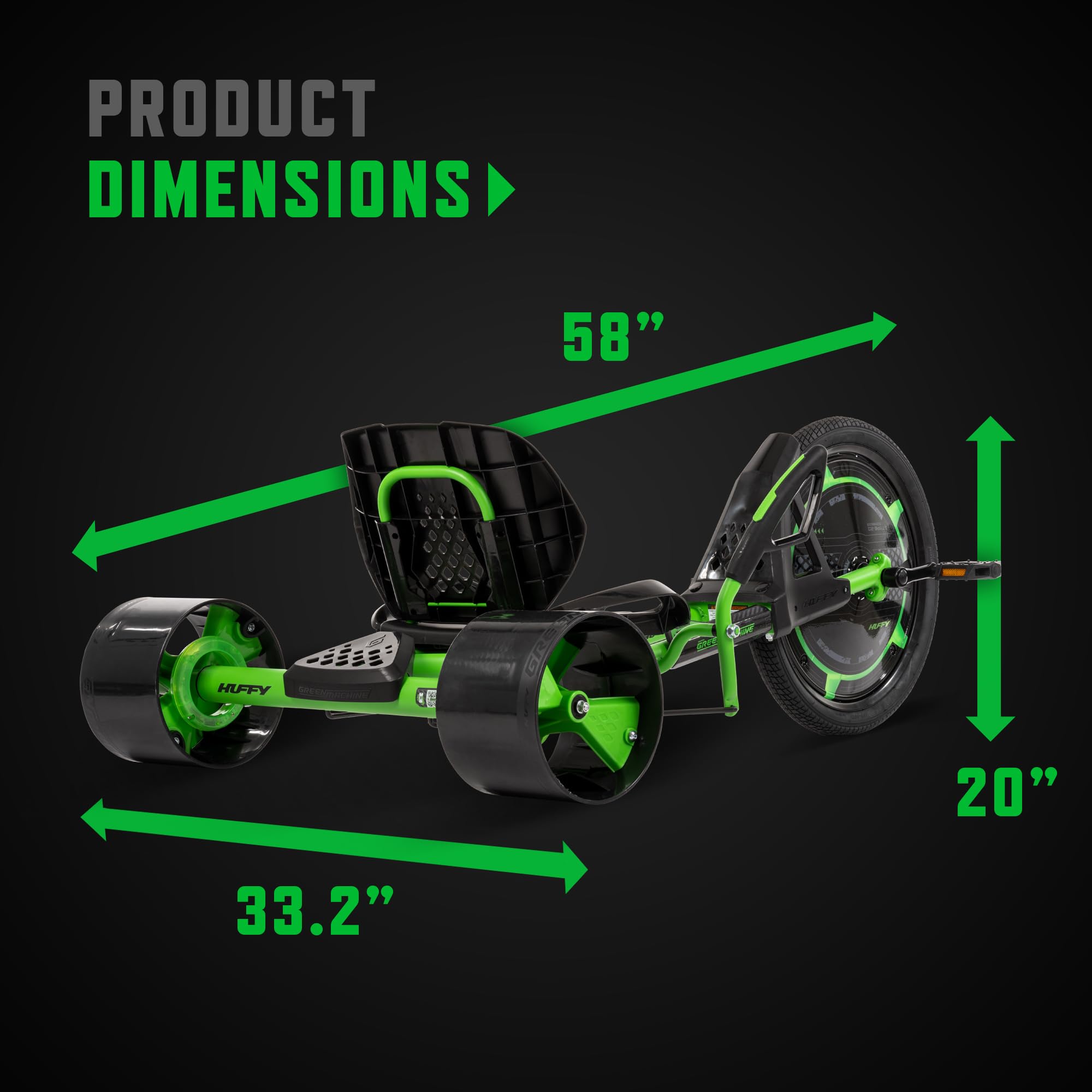 Green Machine 20-inch Drift Trike, Green and Black