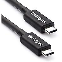 StarTech.com 2m (6.6ft) Passive Thunderbolt 3 Cable, 20Gbps, 100W PD, 4K Video, Thunderbolt Cable, Compatible with USB4/DP Alt Mode, Thunderbolt 4, USB 3.2/Type-C (TBLT3MM2M)