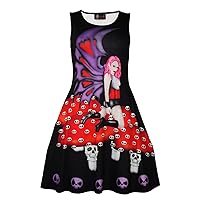 Insanity Clothing Dark Fairy Skulls Gothic Halloween Sleeveless Skater Dress