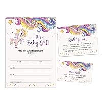 Set Of 30 Unicorn Baby Shower Invitations-Diaper Raffle Tickets And Baby Shower Book Request Cards Jungle Animals Invites Its A Boy Its A Girl