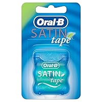 Satin Dental Floss, 25 m, Plaque Remover for Teeth, Fresh Clean Feeling, Wide Tape with a Satin-Like Texture, Comfort Grip, Mint