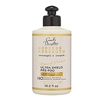 Carol's Daughter Goddess Strength Ultra Shield Pre Poo Hair Treatment for Wavy, Coily and Curly Hair, Protective Hair Detangler with Castor Oil for Weak Hair, 10.2 Fl Oz