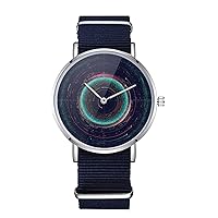 Asteroid Map of The Solar System Design Nylon Watch for Men and Women, Outer Space Theme Wristwatch, Astronomy Lover Gift