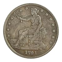 Replica Artistic Hobo Nickel 1791 Statue of Liberty Olive Branch Ear of Wheat Commemorative Coin Antique Silver Dollar feng Shui Rare Coin Commemorative Coin Antique Decorations Lucky Coin