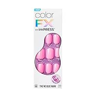 KISS imPRESS No Glue Mani Press-On Nails, Color FX, Late Night', Light Pink, Short Size, Squoval Shape, Includes 30 Nails, Prep Pad, Instructions Sheet, 1 Manicure Stick, 1 Mini File