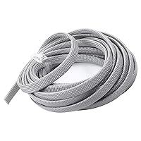 Othmro 16.4ft/5Meter PET Expandable Braided Cable Sleeve, 3/8 Inch Flexible Wire Loom Cord Protector, Cable Management Sleeve Cord Cover for Audio Video Cable Protectors from Pets(1Pc Grey)