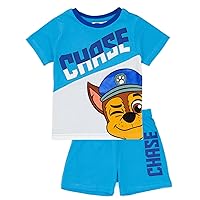 Paw Patrol Boys Pyjama Set | Toddlers Blue Chase the Police Pup T-Shirt & Shorts PJs Loungewear | Pajama Nightwear Gift Set