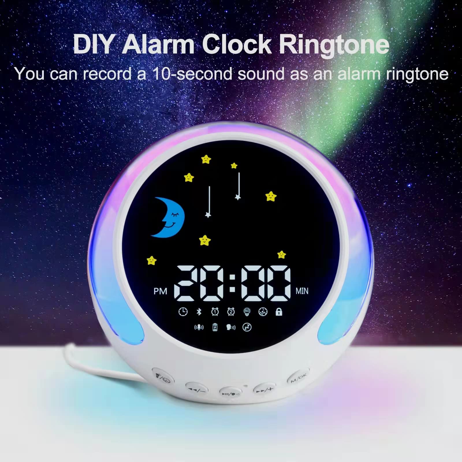 Mua Kupro Kids Alarm Clock With Touch Night Light, Diy Record Alarm Clock  Ringtones, Dual Alarm Clock Mode, Voice Monitoring Alarm Light, Hypnosis  With White Noise, Bluetooth Speaker, Perfect For Gift Trên
