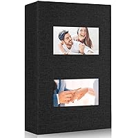 4x6 Photo Albums, Linen Cover Photo Album Holds 300 Pockets, Black Picture Albums for 4x6 Photos, Slip-in Photo Books for Family Graduation Valentine Wedding Mothers Day Gifts Birthday