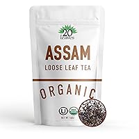 Assam Loose Leaf Black Tea - 100% Certified Organic - 1lb Pouch - 16oz Resealable Bag - 1 Pack