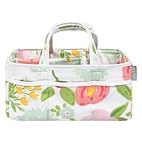 Trend Lab Floral Storage Caddy Diaper Organizer for Baby Nursery and Changing Table Accessories, 12 in x 6 in x 8 in