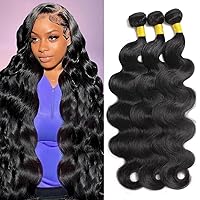 12A Human Hair Bundles 26 28 30 Inch Body Wave Bundles Human Hair Weave 3 Bundles Human Hair 100% Unprocessed Brazilian Bundles Hair Body Wave Hair Bundles Deals Human Hair Bundle Natural Black