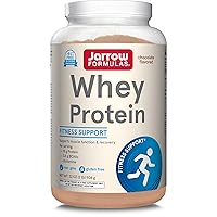 Jarrow Formulas Whey Protein With 18 g of Protein, 3.8 g of BCAAs, & Glutamine, Dietary Supplement for Muscle Function & Recovery Support, 32 oz Chocolate Flavored Powder, Approximately 35 Day Supply