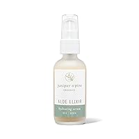 Juniper & Pine Aloe Elixir Facial Serum, Hydrating skin care treatment with Hyaluronic Acid to plump skin, Vitamin C for dark-spot lightening & pure aloe vera juice to boost hydration within skin