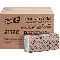 Genuine Joe 21120 C-Fold Towels,1-Ply,13-Inch x10-1/8-Inch ,200 Towels/PK,12/CT,WE