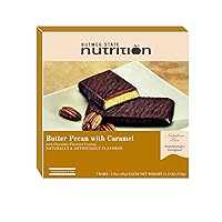 Nutmeg State Nutrition - High Protein Snack Bars, 10g Protein, 160 Calories, Low Sodium, 24g Carbs, 4g Fiber, 7 Servings Per Box (Butter Pecan with Caramel)