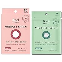 Rael Miracle Patch Bundle - Invisible Spot Cover (96 Count) & Microcrystal Spot Cover (9 Count)