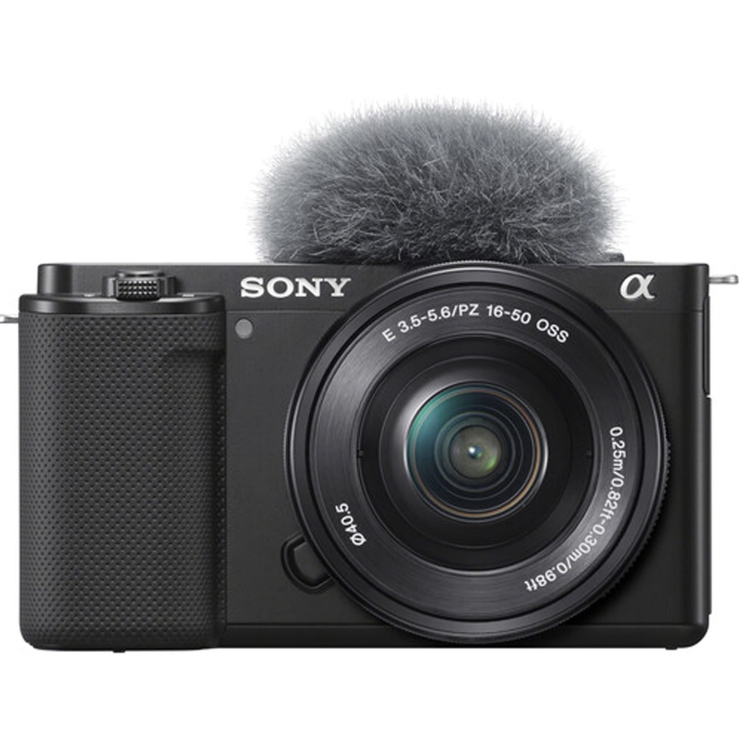 Sony ZV-E10 Mirrorless Camera with 16-50mm Lens Bundle Video Bundle + LED Video Light + Microphone + Extreme Speed 64GB Memory(21pc Bundle) (ILCZV-E10L/B)
