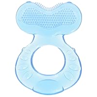 Nuby Silicone Teethe-eez Teether with Bristles, Includes Hygienic Case, Colors May Vary