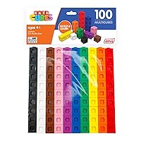 Junior Learning: 100 Multicubes - Pack of 100 Multi-Colored Cubes, Build & Learn, Hands-On Math Learning & Development, Kids Ages 4+
