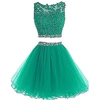 Women's Prom Dress Short For Juniors 2 Piece Cocktail Party Gown C8