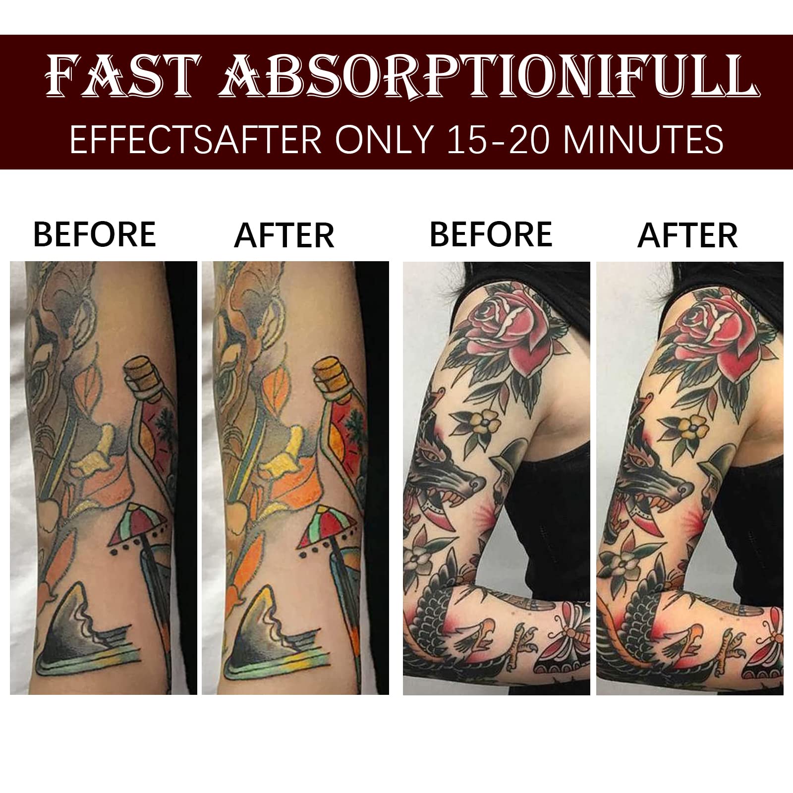 Tattoo Aftercare Butter Balm, 2.6 oz, Old & New Tattoo Moisturizer Healing Brightener for Color Enhance, Natural Organic Tattoo Cream