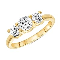The 3 Diamond Ring in 14k Gold (1 ctw, H-I Color, VS2-SI1 Clarity) - Lab Grown Diamond (Made in The USA)