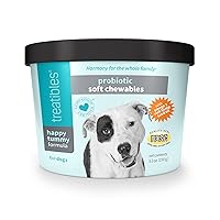 Happy Tummy Probiotic for Dogs Soft Chewables, 5.3 oz - Digestive Support, Immune System, Gut Health