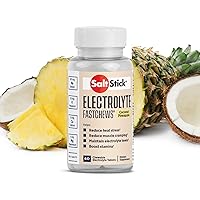 SaltStick Electrolyte FastChews - 60 Coconut Pineapple Chewable Electrolyte Tablets - Salt Tablets for Runners, Sports Nutrition, Electrolyte Chews - 60 Count Bottle