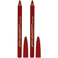 Maybelline New York Makeup Expert Wear Twin Eyebrow Pencils and Eyeliner Pencils, Velvet Black Shade, 2 Count (Pack of 1)