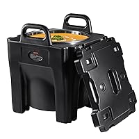 VEVOR Insulated Food Carrier, 32Qt Capacity Stackable Catering Hot Box w/Stainless Steel Barrel, Top Load LLDPE Food Warmer w/Stationary Base, for Restaurant Canteen, Black
