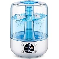 Humidifiers for Bedroom, 3L Ultrasonic Cool Mist Humidifiers for Home Baby Nursery & Plants, Quiet Top Fill Air Humidifier Lasts Up to 30 Hours, Auto Shut-Off, Filterless