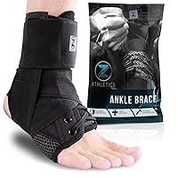 Z ATHLETICS Zenith Ankle Brace, Lace Up Adjustable Support – for Running, Basketball, Injury Recovery, Sprain! Ankle Support Wrap for Men, Women, and Children (Black, Medium)