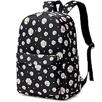 Daisy School Backpack for Girls Womens, School Bags Collge Bookbags Laptop Backpacks for Kids Teens Adults (Black)