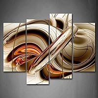 Abstract Orange Brown White Lines Wall Art Painting The Picture Print On Canvas Abstract Pictures for Home Decor Decoration Gift