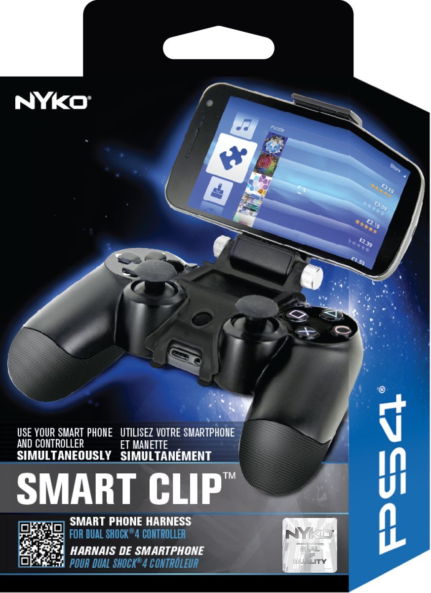 Nyko - Smart Clip Plus Smartphone Attachment Clip for PlayStation 4 | DUALSENSE Controller Smartphone Holder | Fully Adjustable Viewing Angle | Smartphone Gaming Mount | iPhone/iOS
