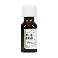 Aura Cacia Fresh Ginger Essential Oil, GC/MS Tested For Purity, 15ml (0.5 fl. oz.)