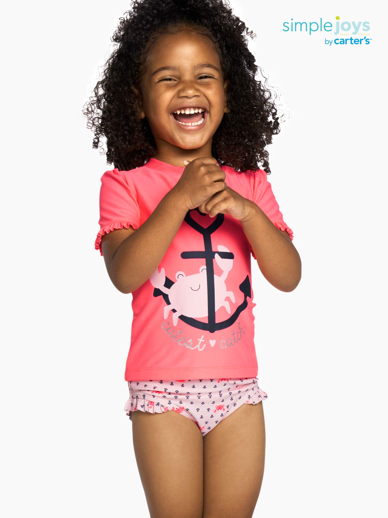 Simple Joys by Carter's Girls' 2-Piece Assorted Rashguard Sets