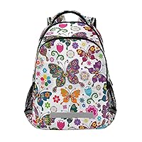Colorful Butterflies Pattern Backpacks Travel Laptop Daypack School Book Bag for Men Women Teens Kids