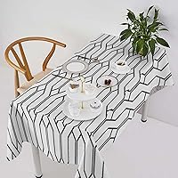 Reusable Tablecloth Spillproof Tablecloth 55×55 in Modern Decoration Abstract Geometry Stay Put Tablecloth Table Cloth Protectors Linen Cloth for Parties Events Weddings Indoors Outdoors