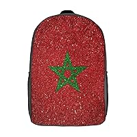 Moroccan National Flag of Morocco 17 Inches Unisex Laptop Backpack Lightweight Shoulder Bag Travel Daypack